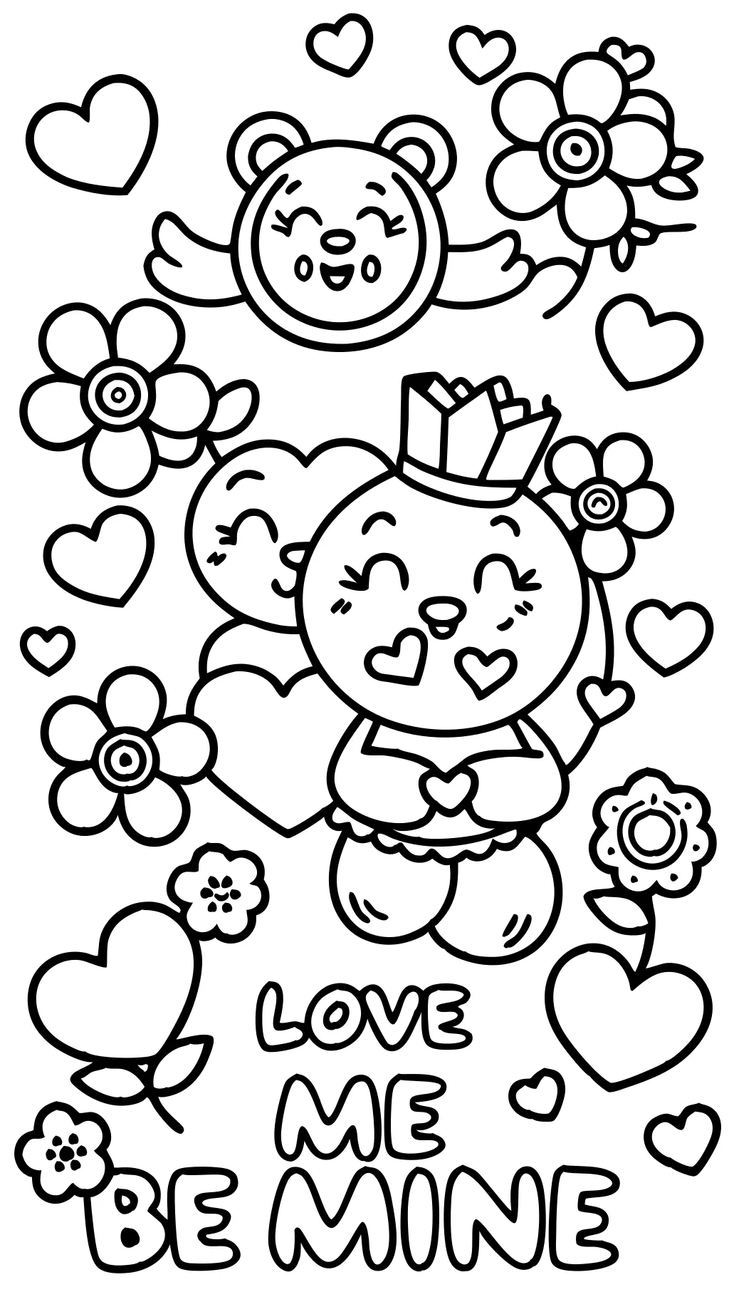 free printable cute valentine coloring pages